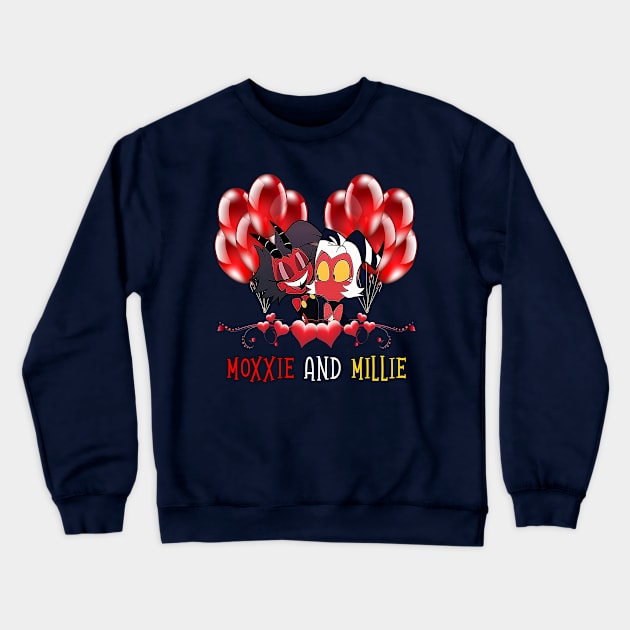 Helluva Boss Moxxie And Millie Crewneck Sweatshirt by Pharaoh Shop